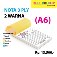 CETAK NOTA 3 PLY 2 WARNA (KERTAS KARBON)