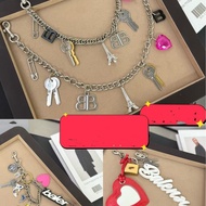 Bajia Retro Lock Metal Keychain rodeo Motorcycle Style Bag Pendant Fashion Metal Letter Bag Pendant