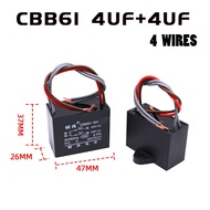 CBB61 CAPACITOR 4UF/4UF (4 WIRES) FOR CEILING FAN  f Fan Capasitor Motor Capacitor Fan 8uf cbb61 capacitor