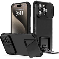 Shockproof Heavy Hard Casing Case with Stand for IPhone 17 Pro Max 16 Pro Max 15 Pro Max