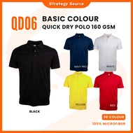 OREN SPORT QD06 Basic Colour | Microfiber Quick Dry Polo Collar Short Sleeve T Shirt 160GSM