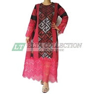 gamis longdress tenun kombinasi brokat - xl