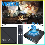 Vktech ชุดกล่องรับสัญญาณกล่องทีวี Android 24 16GB256GB 14K 2.4G/5G กล่องแอนดรอยด์ Wi-Fi คู่พร้อมรีโม