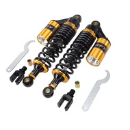 Gold&Black Straight/Round Double Fork 320mm Universal Air Shock Absorber Rear Suspension Spring Goka