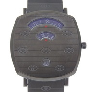 นาฬิกา Gucci Grip มือสอง ตัวเรือนสแตนเลส 157.3 กลไกควอตซ์สีดำ หน้าปัดแบบอนาล็อก หน้าปัดสีดำ สำหรับผู