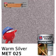 SINAR NIPPON METALLIC GLOSS PAINT 1 LITER FOR WOOD & METAL / MASONRY WALL - MET025 WARM SILVER/ CAT 
