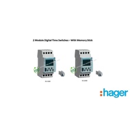 Hager  2 Module Digital Time Switches With Memory Stick ( Model :  EG 103E / EG 203E )