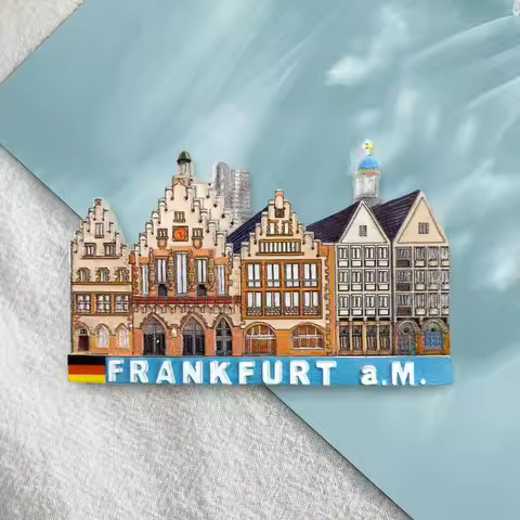 Frankfurt, Germany, city house personalized cultural and magnetic refrigerator magnets, travel souve