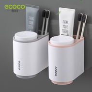 Ecoco wall mounted toothbrush holder tooth cup toothpaste toothbrush holder bathroom accessories mou