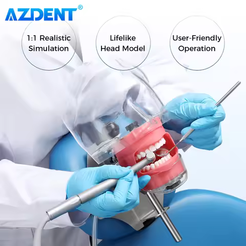 AZDENT Dental Simulator Mannequin Head Teaching Head Mold Typodont Tooth Model with 28 Removable Tee