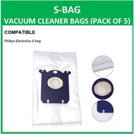 Compatible Philips Electrolux S-Bag Vacuum Cleaner Storage Dust Bags 5pcs Pack Dispossable Non-woven