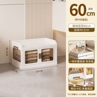 折疊收納櫃 免安裝大容量兒童衣櫃 雙開門雜物儲物櫃 簡約帶輪收納箱（平行進口）（快遞送貨上門）