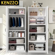 KENZZO : Multifunctional 2 Door 5 Tier Bedroom Concept Wooden Wardrobe Cabinet / Almari Baju Murah /