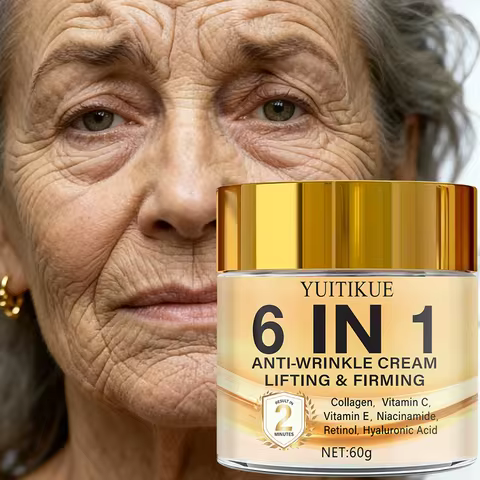 6-in-1 Anti-Wrinkle Cream, Lifting and Firming Collagen, Vitamin C, Vitamin E, Niacinamide, Retinol,