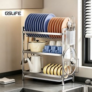 GSlife Stainless Steel Drying Dish Holder With Water Tray