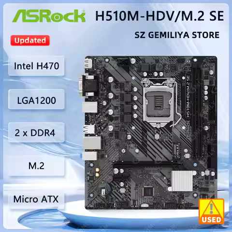 ASROCK H510M-HDV/M.2 SE Motherboard LGA1200 Intel H470 64GB M.2 Micro ATX support i7-11700 i5-11500 