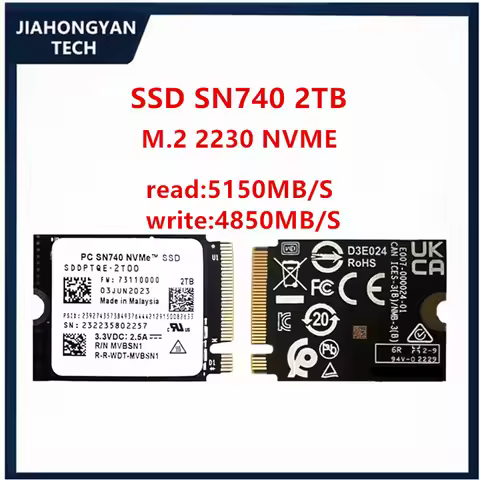Original For WD SSD SN740 256G 512G 1TB 2TB NVME 2230 PCIE4.0 solid-state drive supports camera hand