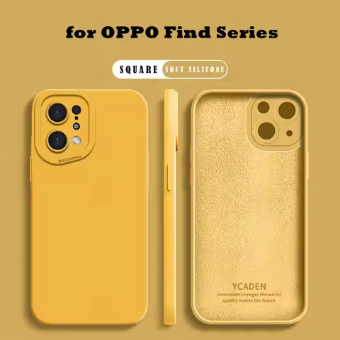 Angle Eyes Square Liquid Silicone Case For OPPO Find X3 X5 X6 X7 X8 Pro 5G Camera Lens Protection Co