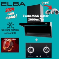 ELBA DESIGNER HOOD MONZA EH-Q9327ST(BK) + ELBA GLASS HOB EGH-N8822G(BK) with safety valve system