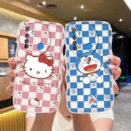 Pink and blue Hello Kitty cat Wavy case for Realme note 50 c53 c51 c51s NARZO N53 Anti fall and shoc