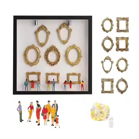 Romantic Mini Museum Photo Album Memory Display Kit With Gold Frame Creative Gift For Valentine’s Da