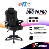 TTRacing Duo V4 Pro Gaming Chair Upgraded with Height Adjustable Headrest & XL Lumbar Pillow, Office