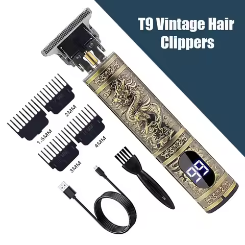 T9 Electric Hair Clipper Repair Machine - 0mm Precision Beard Shaver & Body Hair Trimmer for Men Pro