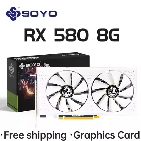 SOYO AMD Radeon RX580 8GB Graphics Card GDDR5 Memory 2048SP 256Bit PCI-E3.0x16 GPU DP DVI for Comput