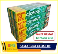 PAKET HEMAT 12 PASTA GIGI CLOSEUP 65 GR + 10 GR 1 LUSIN ODOL CLOSE UP ANTI BACTERIAL EVERFRESH EXTRA