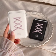 【Crisscross Silky Strap Heart Pearl】MagSafe磁吸手機卡套