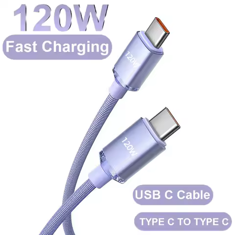 120W 7A Type C to Type C Cable Mobile Phone Super Fast Charging Cable USB C To Type-C Data Cord For 