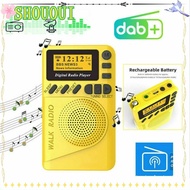 SHOUOUI DAB + FM Radio, Band III LCD Display Digital Radio, Durable 10 DAB 10 FM Channels Rechargeable Sound Speaker Walking