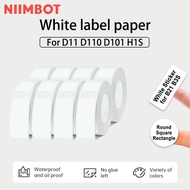 Niimbot D11/D110/D101 (White Color) Thermal Label 12-15mm Name Sticker White Label Paper Niimbot D11