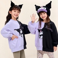 AY121 Girls' Dress Two Colors Purple-Black Long Sleeves Korean Style Cute And Bright Suitable For Al