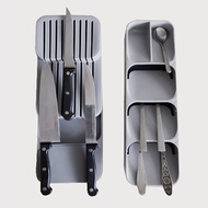 KHGDNOR Plastic Knife Block Holder Drawer Knives Forks Spoons Storage Rack Knife Stand Cabinet Tray