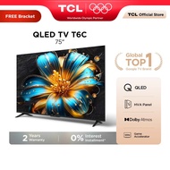 TCL 75 Inch QLED 4K Google TV 120Hz Game Accelerator, Dolby Vision Atmos, HDR 10+ Televisyen 75T6C