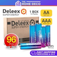 1 BOX - 96PCS Deleex Super Energy Carbon AAA Battery / AA Battery 1.5V for Remote Control Radio Bate