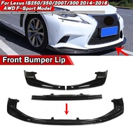3 Pcs Carbon Fiber Front Bumper Lip Splitter Diffuser Spoiler Chin Body Kit For Lexus IS250/350/200T