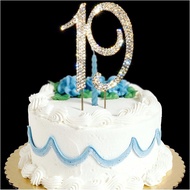 19 cake topper Premium Bling Rhinestone Diamond Gems for Birthday or Anniversary Party Decoration Id