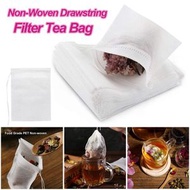 [100個裝] 6 x 8cm 無紡布抽線茶包 茶袋 茶葉包裝 過濾泡茶 一次性調料包藥粉袋
