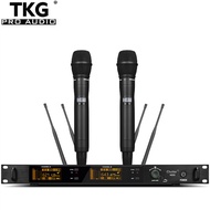 TKG UR-80 640-690mhz professional sound system dual channels headset lapel lavalier handhold uhf wireless microphone manufacturers