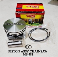Piston chainsaw 381 piston set senso 381 diameter piston 52 mm