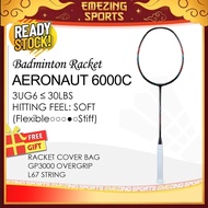 (READY STOCK) Aeronaut 6000C 3UG6 Badminton Racquet Unstrung (Free String & Grip & Cover Bag) - 3U 5