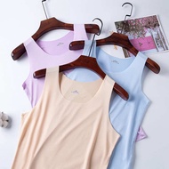 sleeveless top padded top Summer Seamless Ice Silk Vest - Thin Sleeveless Top