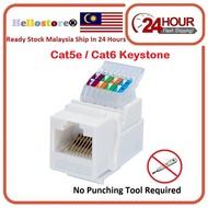 CAT5e/CAT6 RJ45 Keystone Jack Module Keystone For Wall Faceplate Tool-Less No Punch Down Tool Requir