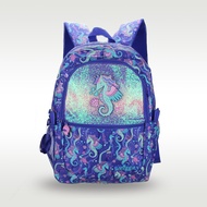 Australian High Quality Original Smiggle Children's Schoolbag Cute Girls Backpack Ocean Style Cartoon Seahorse Kids' Bag 16 Inch