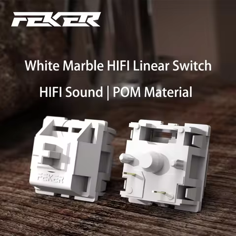 FEKER White Marble Switch 42 gf 5 Pins Linear Switches For Mechanical Keyboard HIFI 20mm Spring Gami