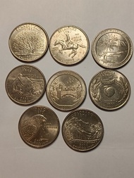 美國各8州25美仙硬幣