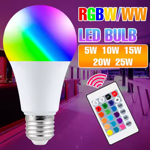 25W LED RGB Bulb E27/E26 Lamps 220V IR Remote Control Colorful Smart Lights Bulb 110V For Home Bedro