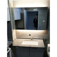 S/💎Stainless Steel Mirror Cabinet with Light Bathroom Mirror Face Cabinet Toilet Wall Cupboard Bathroom Cabinet Wall Han